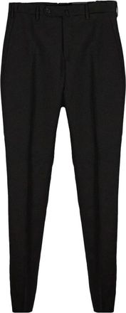 Incotex Gekreukte Pantalons - Heren - Nette broeken - Zwart - XL - Wol - Broeken