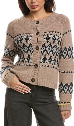The Cashmere Project The Cashmere Project Fairisle Cropped 100% Cashmere Cardigan