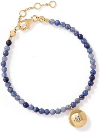 Astley Clarke Gold Mini Biography Blue Aventurine Locket Bracelet at Nordstrom