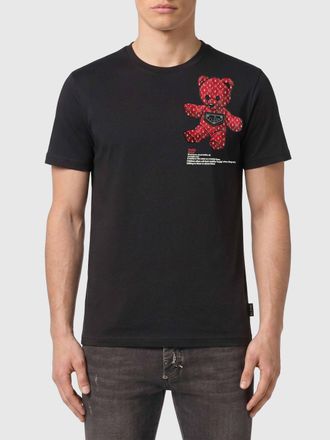 Philipp Plein T-shirt slim fit in cotone con stampa Teddy Bear e logo