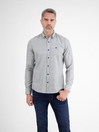 Lerros Langarmhemd LERROS Gestreiftes Herren Langarmhemd, Herren, Gr. XL, Normal- und Kurzgr&ouml;ssen, storm blau, 82% Baumwolle, 18% Lyocell, Hemden Langarmhemd