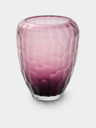 Micheluzzi Glass Goccia Ametista Bamboo Hand-Blown Murano Glass Vase (9in/23cm)