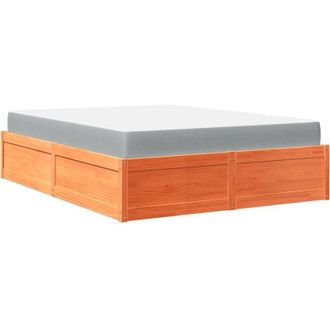 vidaXL Bed with Mattress Wax Brown 160x200 cm Solid Wood Pine vidaXL