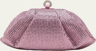Judith Leiber Gemma Pleated Crystal Clutch Bag