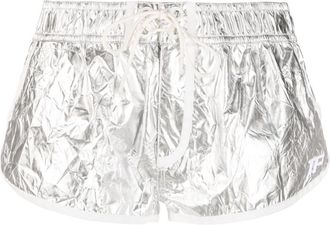 Tom Ford Metallic Crinkle running shorts - women - Polyamide/Polyester - 38 - Silver