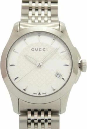 Gucci Pre-owned Watches, female, White, Size: ONE SIZE Pre-owned Stainless Steel Watch