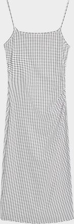 Vince Check Side-Ruched Tank Dress