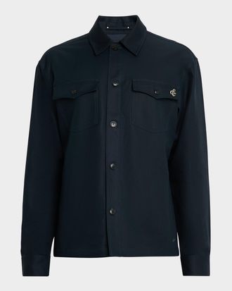 Scotch & Soda Mens Cotton Flap-Pocket Overshirt