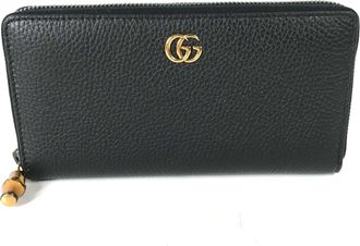 Gucci Navy Leather Long Wallet (Bi-Fold) (Pre-Owned)