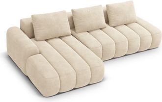 CXL by Christian Lacroix Sof&aacute; cama esquinero izquierdo con ba&uacute;l 4 plazas terciopelo beige claro