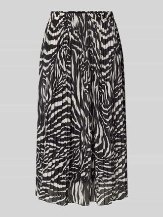 Zabaione Midirock mit Plisseefalten in Mittelbraun, Größe XXL