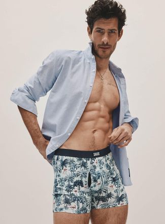 Saxx Mens 6 Flamingo and palm tree boxer brief VIBE XTRA