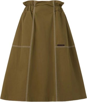 Marni Gonna midi con cuciture a contrasto - Verde