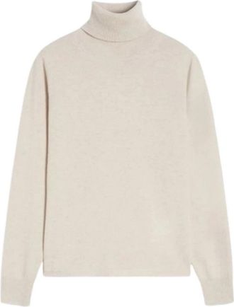 Max Mara Wol en kasjmier coltrui - Dames - Coltruien - Beige - XL - Wol - Truien & Vesten