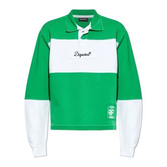 Dsquared2 Polo Shirts, male, Green, Size: 3XL Polo With Embroidered Logo