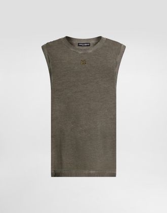 Dolce & Gabbana Cotton Tank Top - Man T-shirts And Polos Grey 44