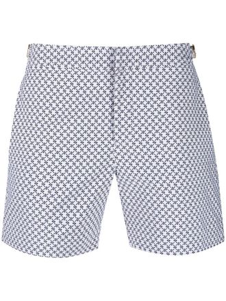 Orlebar Brown Zwembroek met jacquard print - Wit