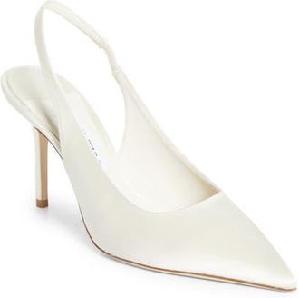 Jimmy Choo London Love Pointed Toe Slingback Pump in Ivory at Nordstrom, Size 10.5Us