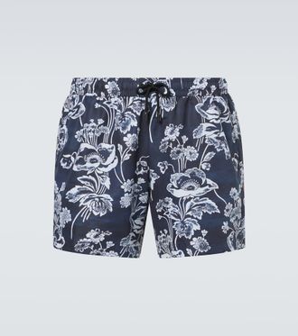 Commas Printed swim trunks