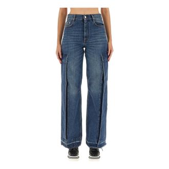 Stella McCartney Stella McCartney, Straight Jeans, female, Blue, Size: W27 Vintage Cargo Flare Jeans