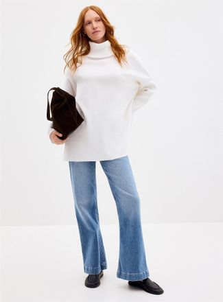 Contemporaine Womens Solid turtleneck Tunic Top sweater