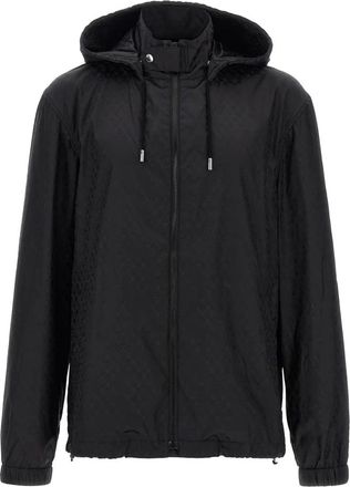 Alexander McQueen Jassen, Heren, Zwart, 2Xl, Nylon, Skull Jacquard Windbreaker