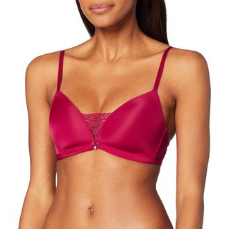Schiesser Damen Softbra ohne B&uuml;gel BH, Blickdicht, Cranberry, 70B