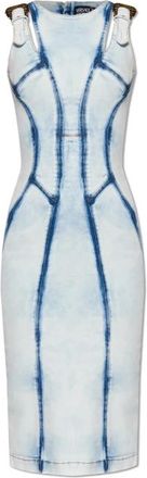 Versace Jeans Couture Denim Kokerjurk - Dames - Casual kleedjes - Blauw - M - Denim - Kleedjes