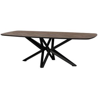 Wanderlust Deco Mesa De Comedor Danesa De Madera/dm Color Nogal Oscuro 240x100x77