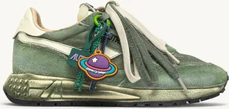 Autry REELWIND SUPER VINTAGE SNEAKERS IN LEPRECHAUN AND WHITE SUEDE AND NYLON