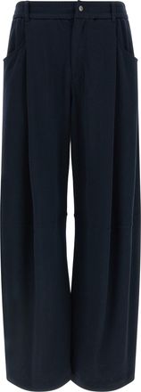Brunello Cucinelli Blue Cotton Casual Womens Pants