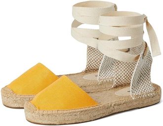 Soludos Linen Lauren Lace-up Womens Wedge Shoes Poppy Orange : EU 41 (US Womens 10-10.5) B - Medium