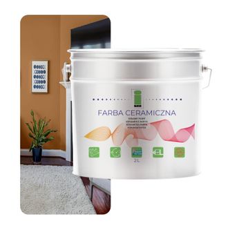 OEM Pintura Cer&aacute;mica Para Paredes, Lavable, Marr&oacute;n Beige, 2 L, Resistente A Las Manchas