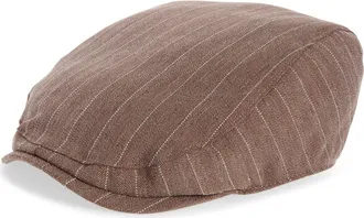 Open Edit Pinstripe Driving Cap in Brown at Nordstrom, Size Large/x-Large
