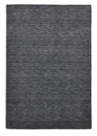 THEKO Alfombra tejida a mano en lana virgen - gris oscuro - 190x250 cm