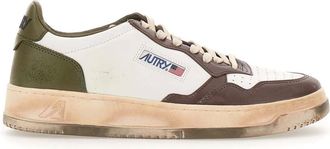 Autry Vintage Mens Trainers White Brown Green
