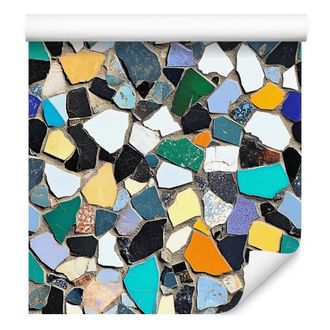 OEM Carta Da Parati A Mosaico Colorata Nei Toni Del Turchese E Del Grigio Per Soggiorno E Camera Da Letto, 50x1000 Cm