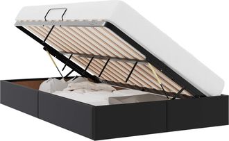 vidaXL Estructura De Cama Ottoman Negro 120 X 190 Cm Cuero Sint&eacute;tico Vidaxl