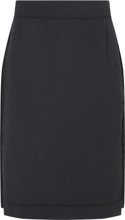 Maison Margiela Black And Grey Polyester Midi Skirt