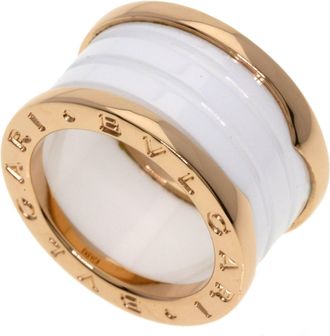 Bulgari B.Zero1 Pink White Ceramic Band Ring (Pre-Owned)