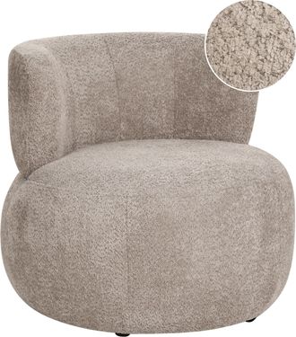 Beliani Sill&oacute;n Tapizado En Chenilla Con Respaldo Curvo Asiento Moderno Escandinavo Gris Pardo Volda