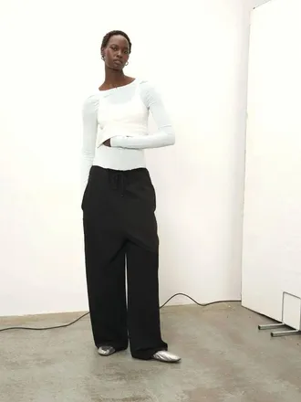 Paris Georgia Parachute Pants In Black