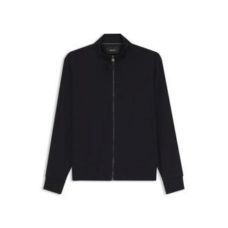 BOSS Stand-collar wool-blend sweatshirt with full zipper