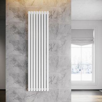 Sonni Sonni - Radiador De Vertical Ovalado Blanco Radiador Centro Conexi&oacute;n Doble Capa 1800x475mm