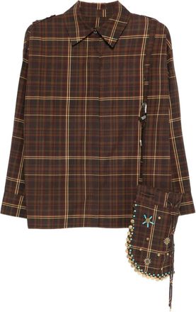 Siedres Top Athelia con decorazione - Marrone