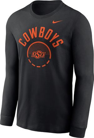 Nike Oklahoma State Basketball Shoot Around Legend Nike Mens Dri-FIT College Long-Sleeve T-Shirt in Black | IV8627-010