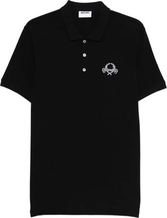 Moschino Polo con logo ricamato - Nero