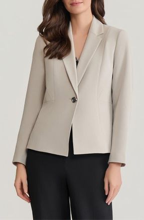 Kasper Princess Seam Crepe Blazer in Summer Straw at Nordstrom, Size 10