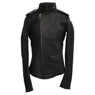 Rick Owens Stooges Secret Hood Biker Jacket in Black Calf Leather