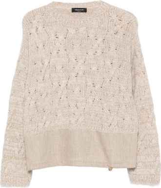 Fabiana Filippi Cable-knit Sequin-embellished Sweater